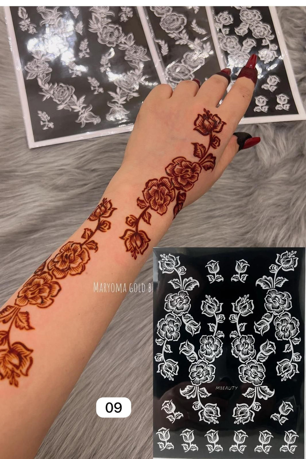 استيكر تعبئه حنا من مريم بيوتى لليدين رقم 9