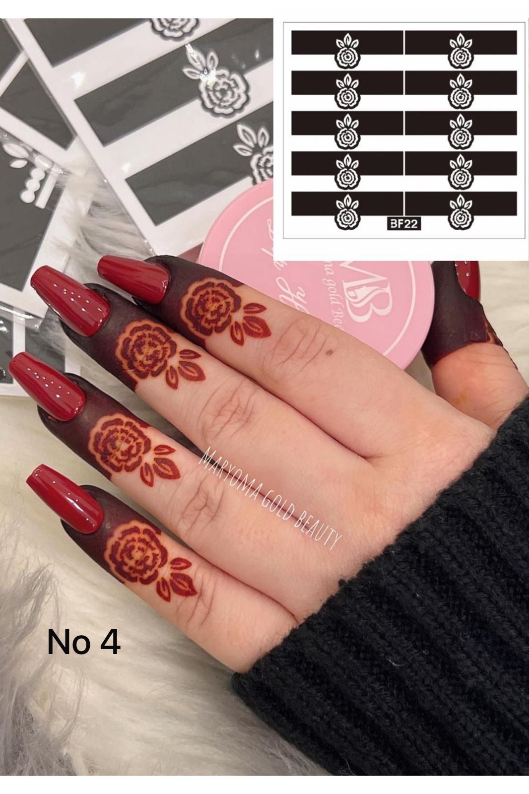 استيكر تعبئه حنا من مريم بيوتى للأصابع رقم 4