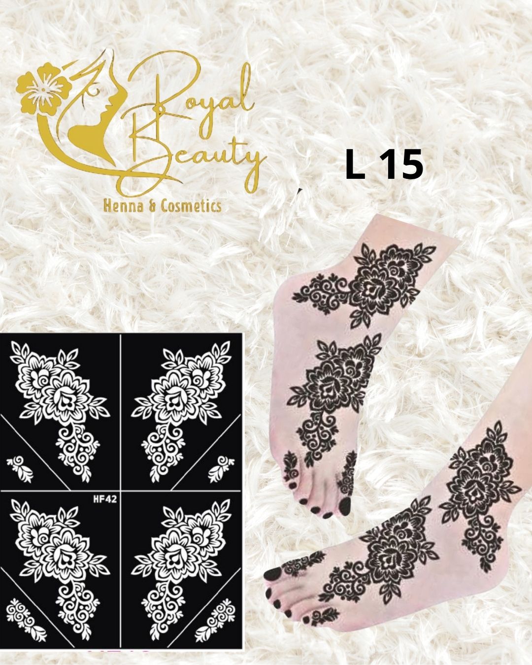 استيكر تعبئه حنا من مريم بيوتى للقدم رقم L 15