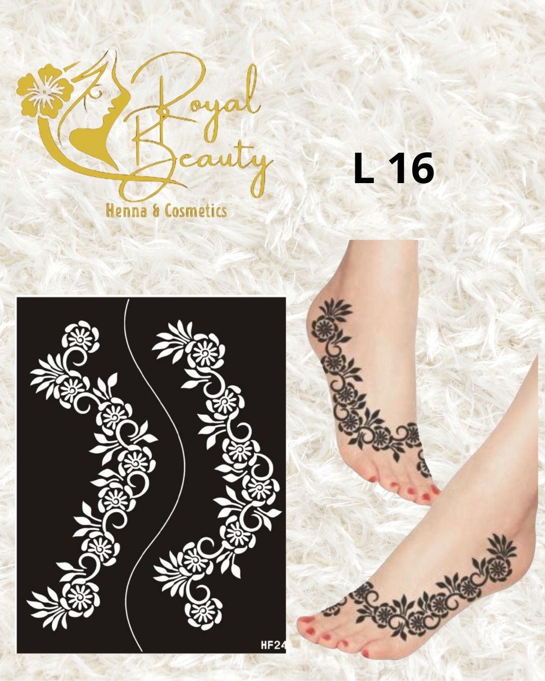استيكر تعبئه حنا من مريم بيوتى للقدم رقم L16