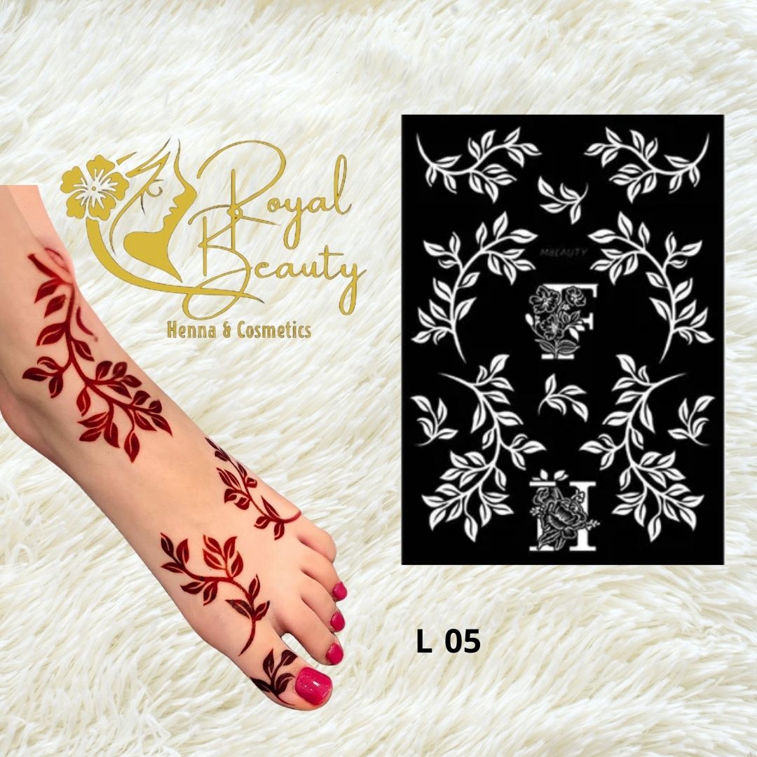 استيكر تعبئه حنا من مريم بيوتى للقدم رقم L 5