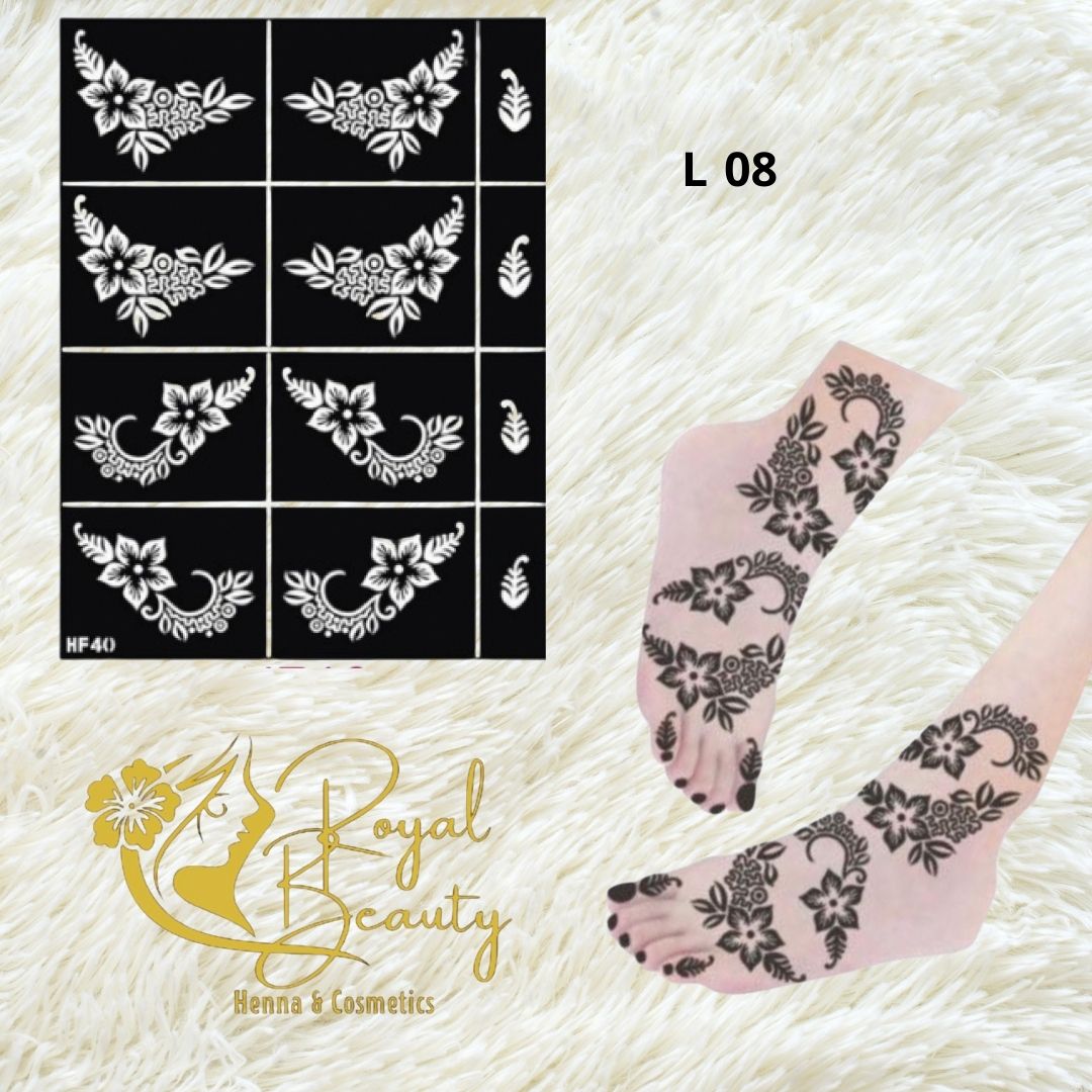 استيكر تعبئه حنا من مريم بيوتى للقدم رقم L 8