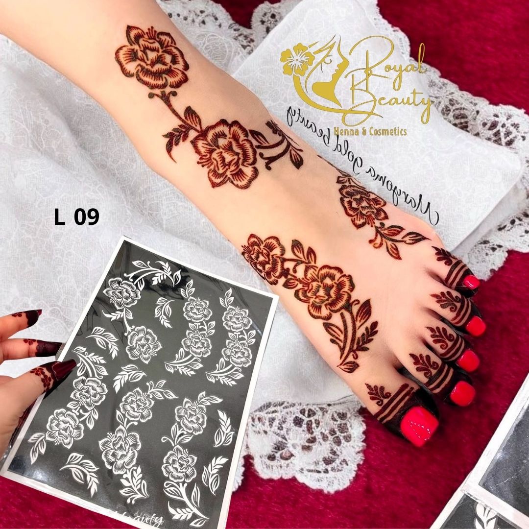 استيكر تعبئه حنا من مريم بيوتى للقدم رقم L 9