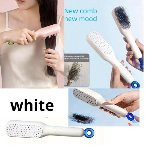 مشط سحري بضغطة واحدة لتنظيف الشعر – مضاد للتشابك والكهرباء الساكنة كود 22