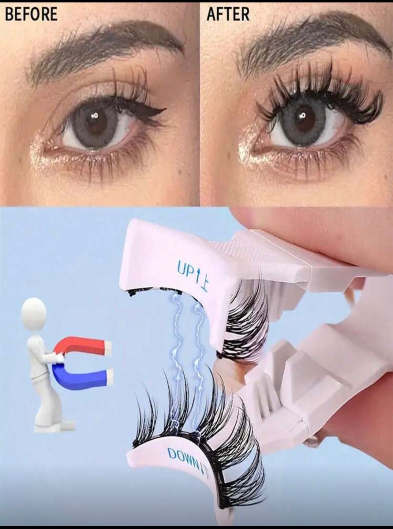 أداة تثبيت الرموش المغناطيسية – أداة تطبيق الرموش الصناعية بسهولة وبدون فوضى