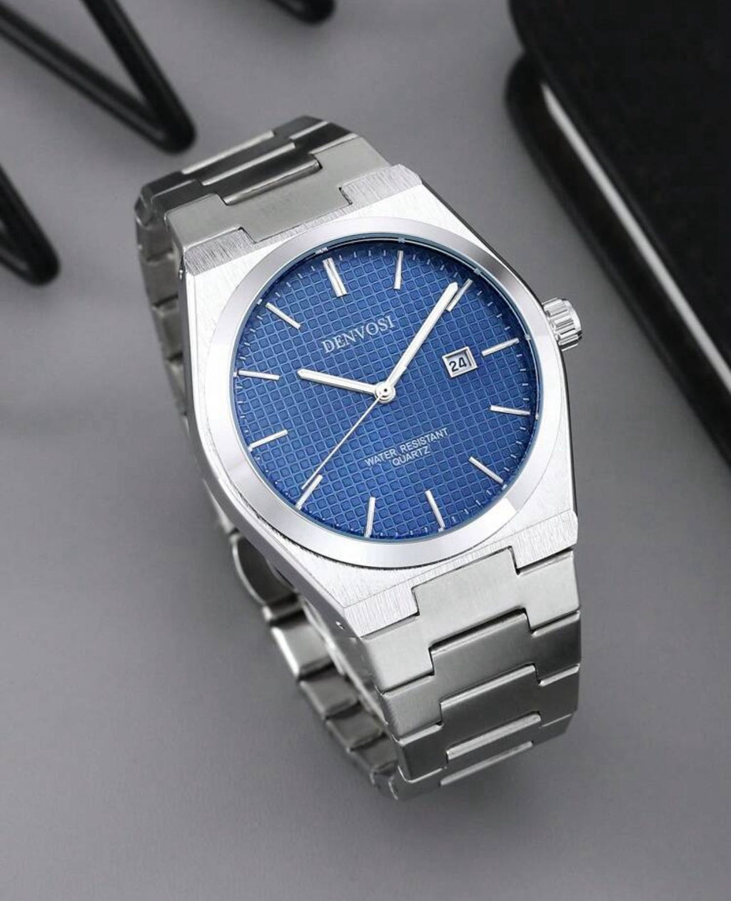 ساعة رجالية فاخرة من الفولاذ المقاوم للصدأ – تصميم عصري للأعمال، عرض التاريخ، مقاومة للماء، كوارتز، 40 مم GMB 8293