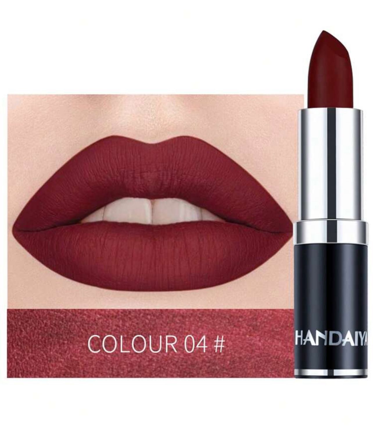 روج مطفي مرطب بلون نبيتي داكن فاخر HANDAIYAN رقم 04