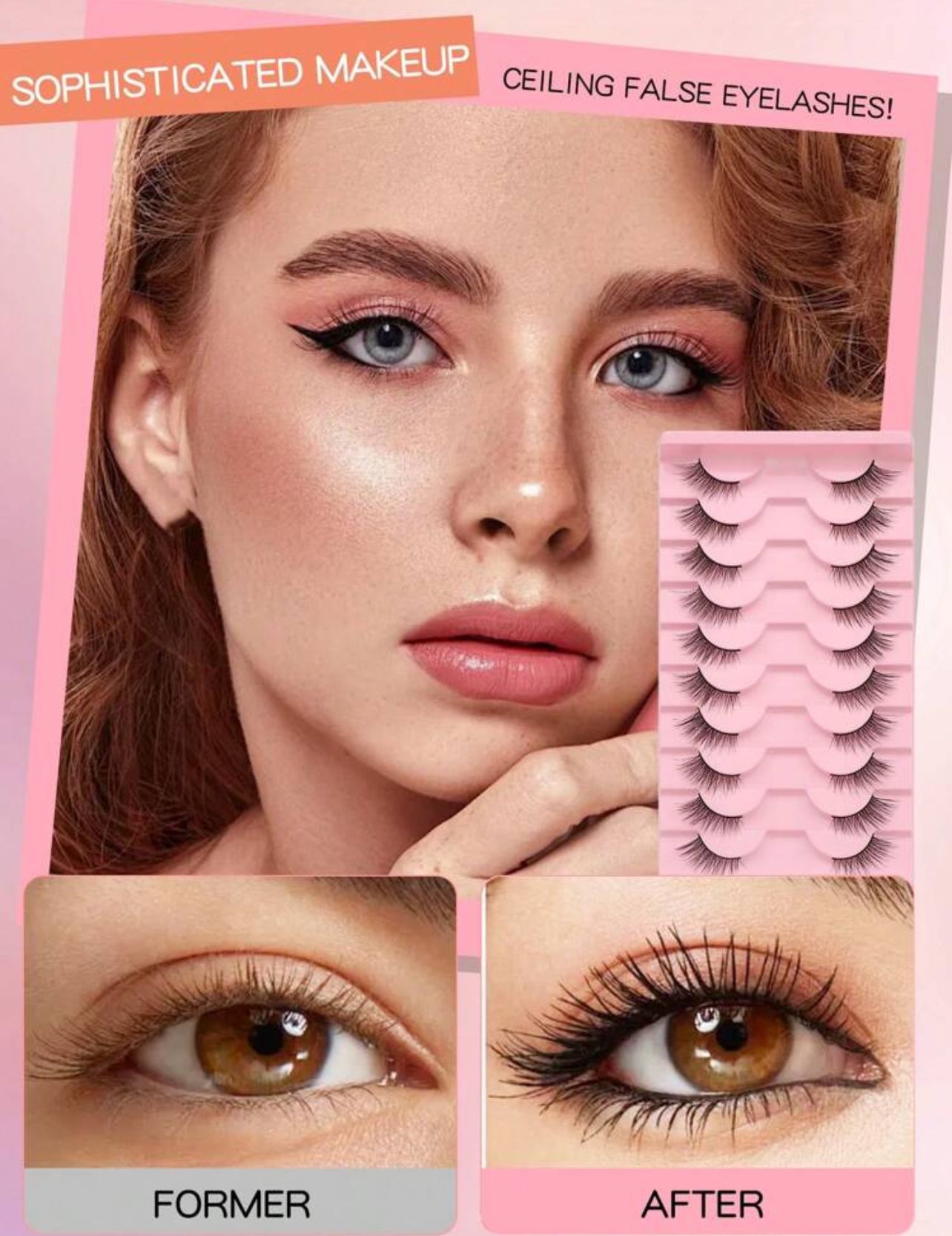 رموش مستعارة طبيعية سوداء 10 أزواج مكياج يومي ومناسبات Y1054