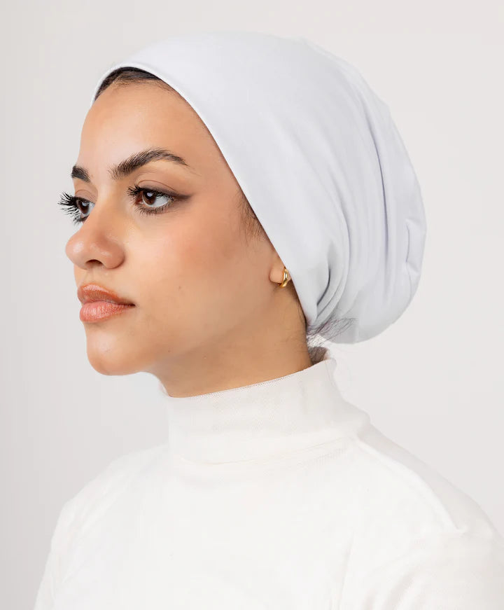 بونيه بدون خياطة قطن مزدوج الطبقة Le Voile – لتغطية الشعر بالكامل كود LVL-021-WH