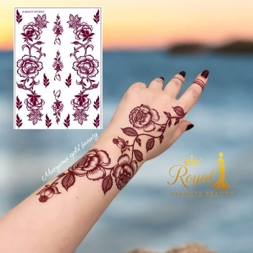 استيكرات نقش حناء جاهزة لليدين أوالقدمين من مريم بيوتي  رقم N 13