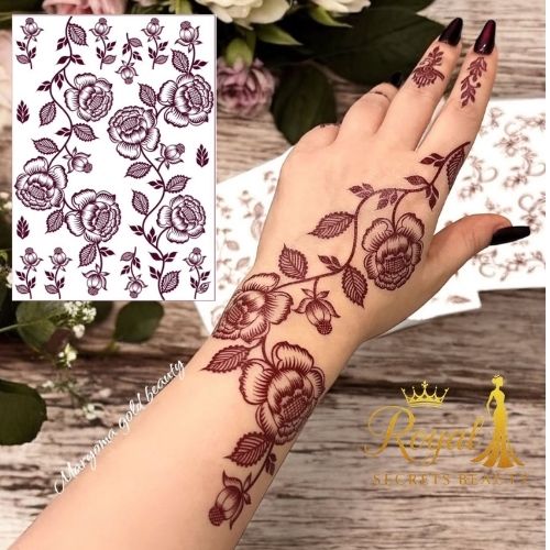 استيكرات نقش حناء جاهزة لليدين أوالقدمين من مريم بيوتي  رقم N 15