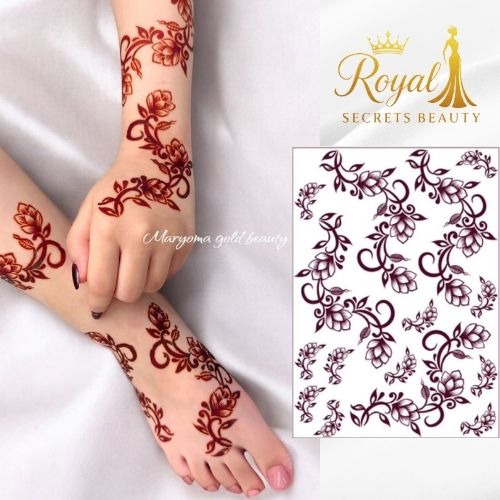 استيكرات نقش حناء جاهزة لليدين أوالقدمين من مريم بيوتي  رقم N 16
