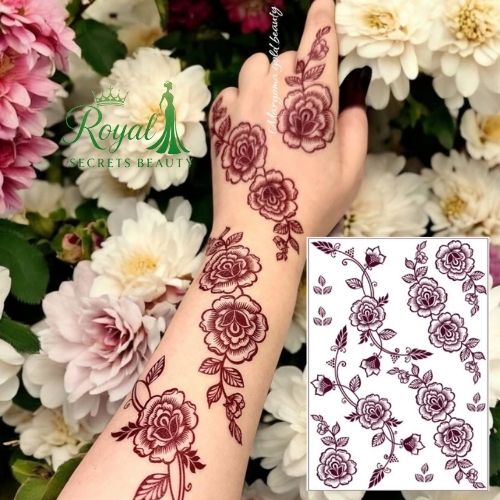 استيكرات نقش حناء جاهزة لليدين أوالقدمين من مريم بيوتي  رقم N 17