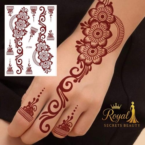 استيكرات نقش حناء جاهزة لليدين أوالقدمين من مريم بيوتي  رقم N 19