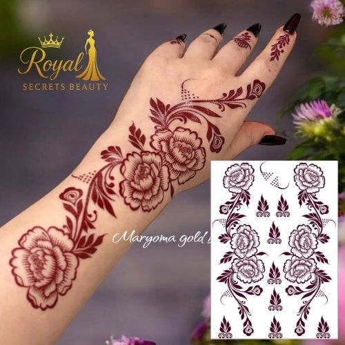 استيكرات نقش حناء جاهزة لليدين أوالقدمين من مريم بيوتي  رقم N 1