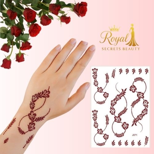 استيكرات نقش حناء جاهزة لليدين أوالقدمين من مريم بيوتي  رقم N 26
