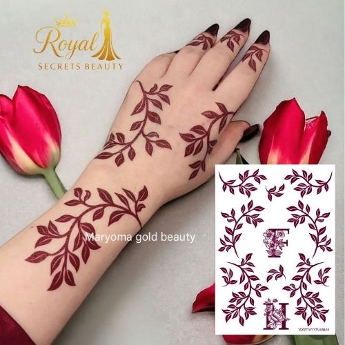 استيكرات نقش حناء جاهزة لليدين أوالقدمين من مريم بيوتي  رقم N 2