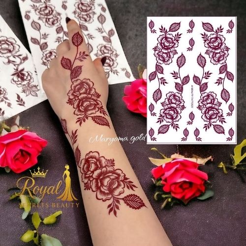 استيكرات نقش حناء جاهزة لليدين أوالقدمين من مريم بيوتي  رقم N 3