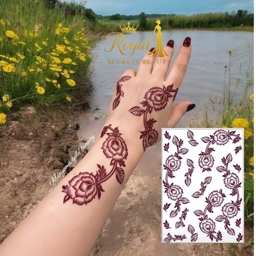 استيكرات نقش حناء جاهزة لليدين أوالقدمين من مريم بيوتي  رقم N 4