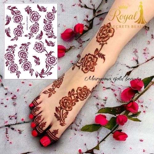 استيكرات نقش حناء جاهزة لليدين أوالقدمين من مريم بيوتي  رقم N 5