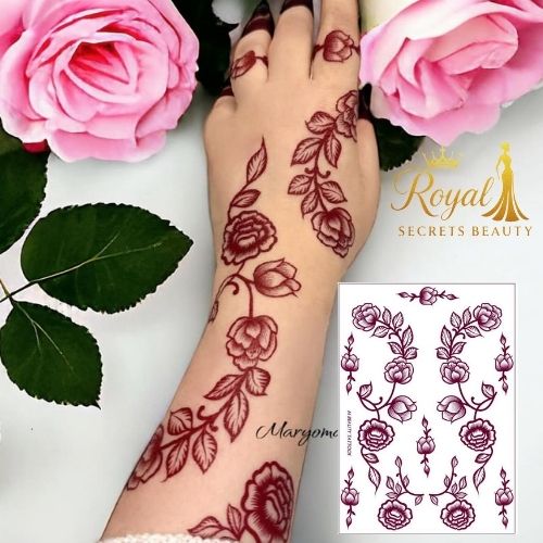 استيكرات نقش حناء جاهزة لليدين أوالقدمين من مريم بيوتي  رقم N 6