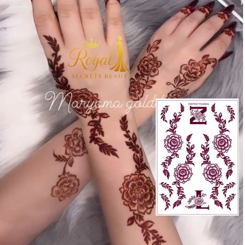 استيكرات نقش حناء جاهزة لليدين أوالقدمين من مريم بيوتي  رقم N 8