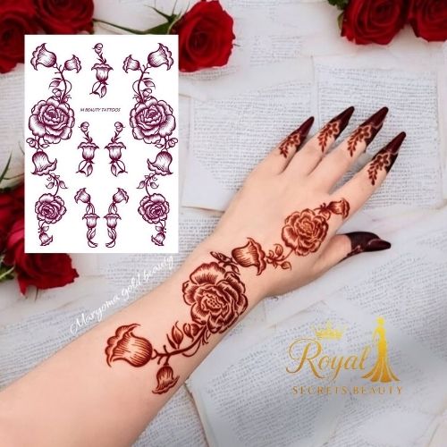 استيكرات نقش حناء جاهزة لليدين أوالقدمين من مريم بيوتي  رقم N 9