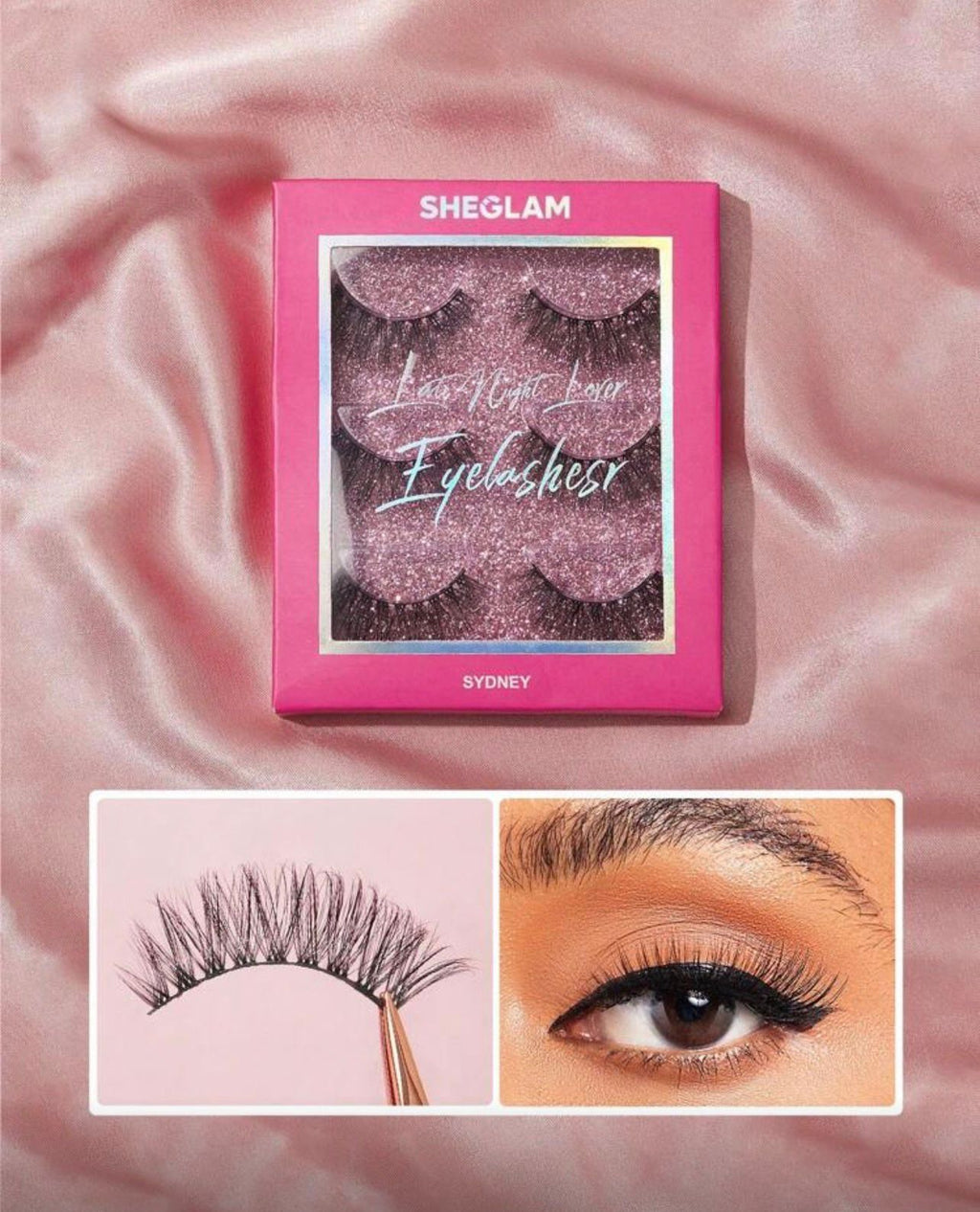 رموش SHEGLAM Late Night Lover  سيدني، 3 أزواج خفيفة وطبيعية لإطلالة أنثوية Y1060