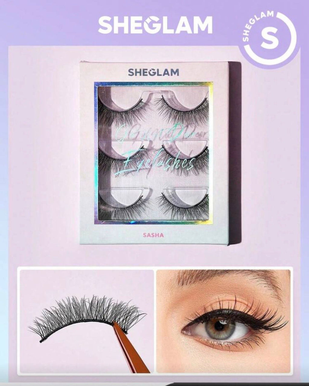 رموش SHEGLAM SASHA – 3 أزواج خفيفة وطبيعية لإطلالة أنثوية ساحرة Y1061