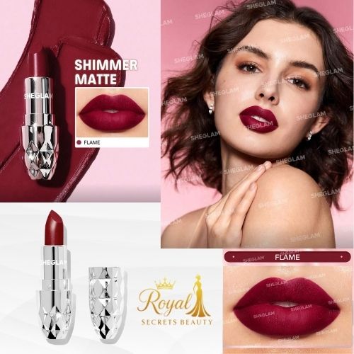 أحمر شفاه مخملي فاخر من  شيقلام   – لون Flame