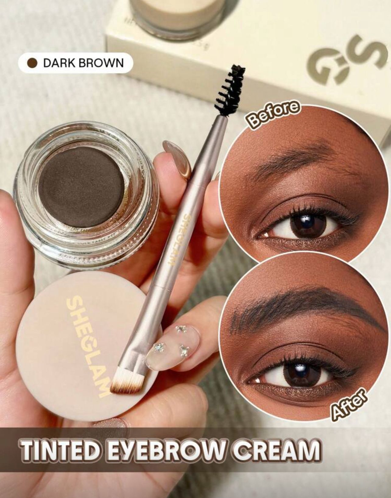 كريم صبغ الحواجب المقاوم للماء من شيقلام  – لون بني غامق