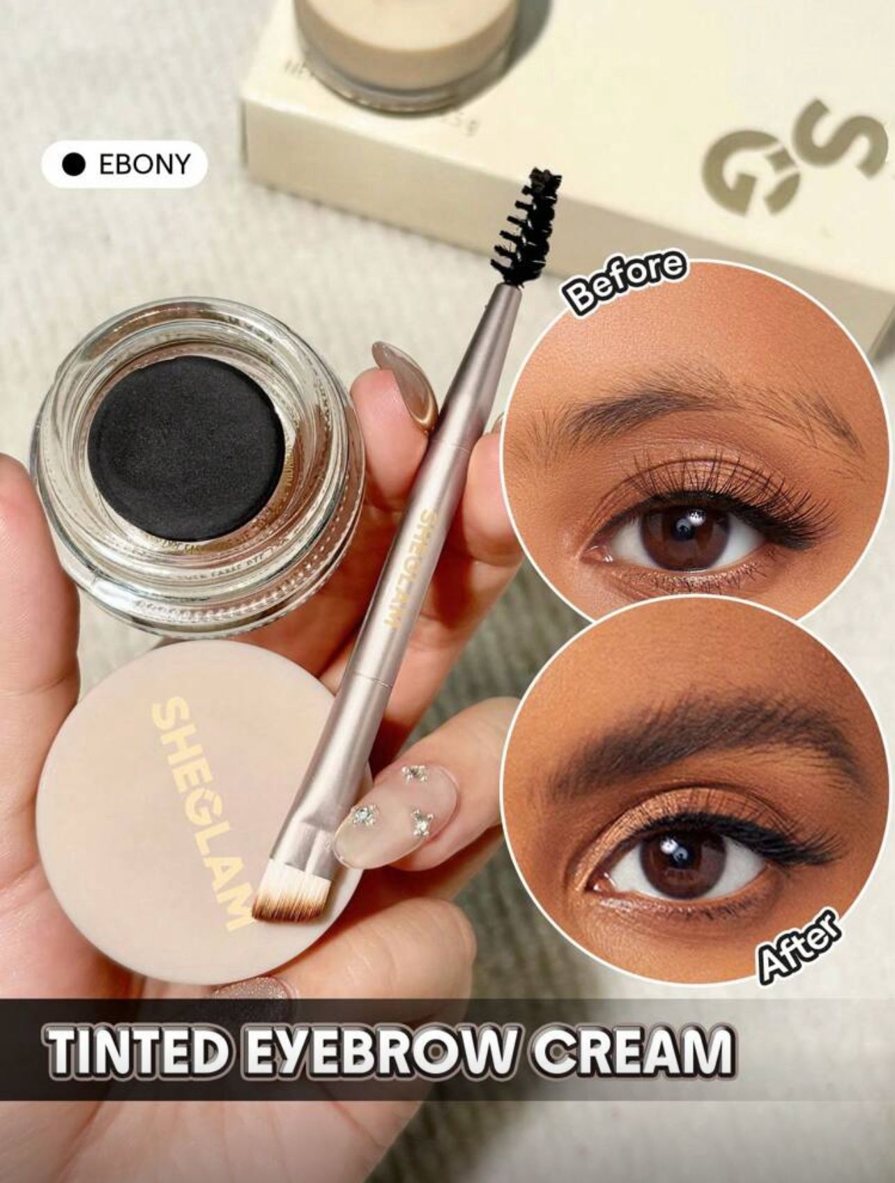 كريم صبغ الحواجب المقاوم للماء من شيقلام  – لون أسود غامق