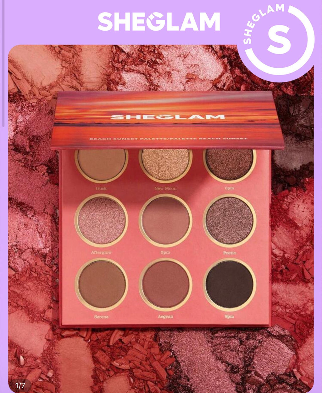 لوحة ظلال العيون SHEGLAM Beach Sunset 9 ألوان مطفية ولمعة بلمسة صيفية جذابة