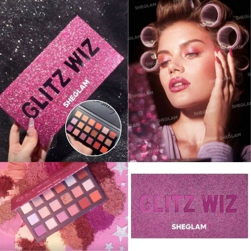 لوحة ظلال العيون Glitz Wiz من SHEGLAM  28 لونًا بتركيبة غير دهنية، لمسات مطفية ومعدنية بألوان دافئة ومحايدة