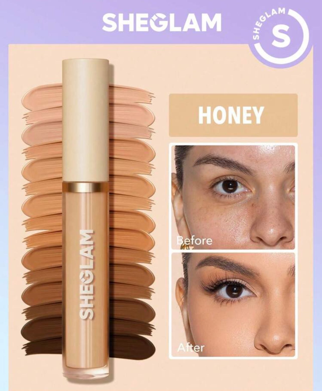 كونسيلر تغطية كاملة لمدة 12 ساعة من شيقلام اللون HONEY