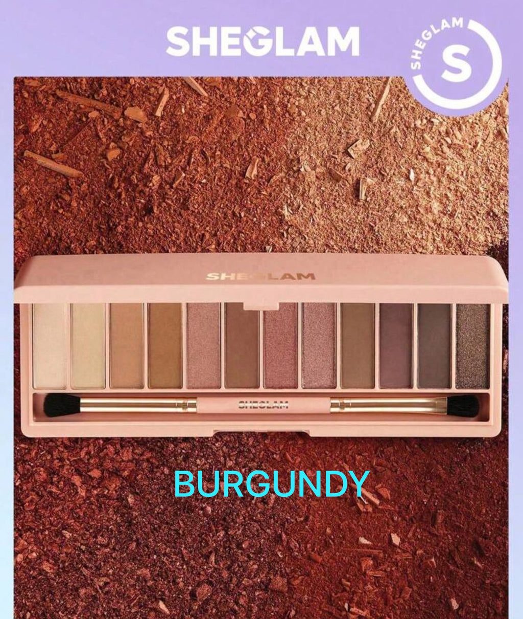 مجموعة ظلال عيون مات 12 لون من شيقلام بورجوندي