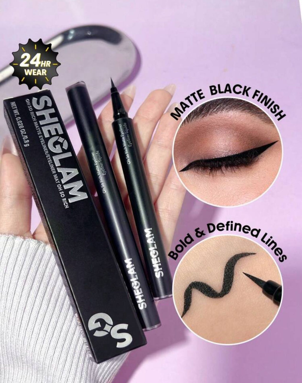 آيلاينر SHEGLAM Oh So Rich مات – أسود فائق التحديد