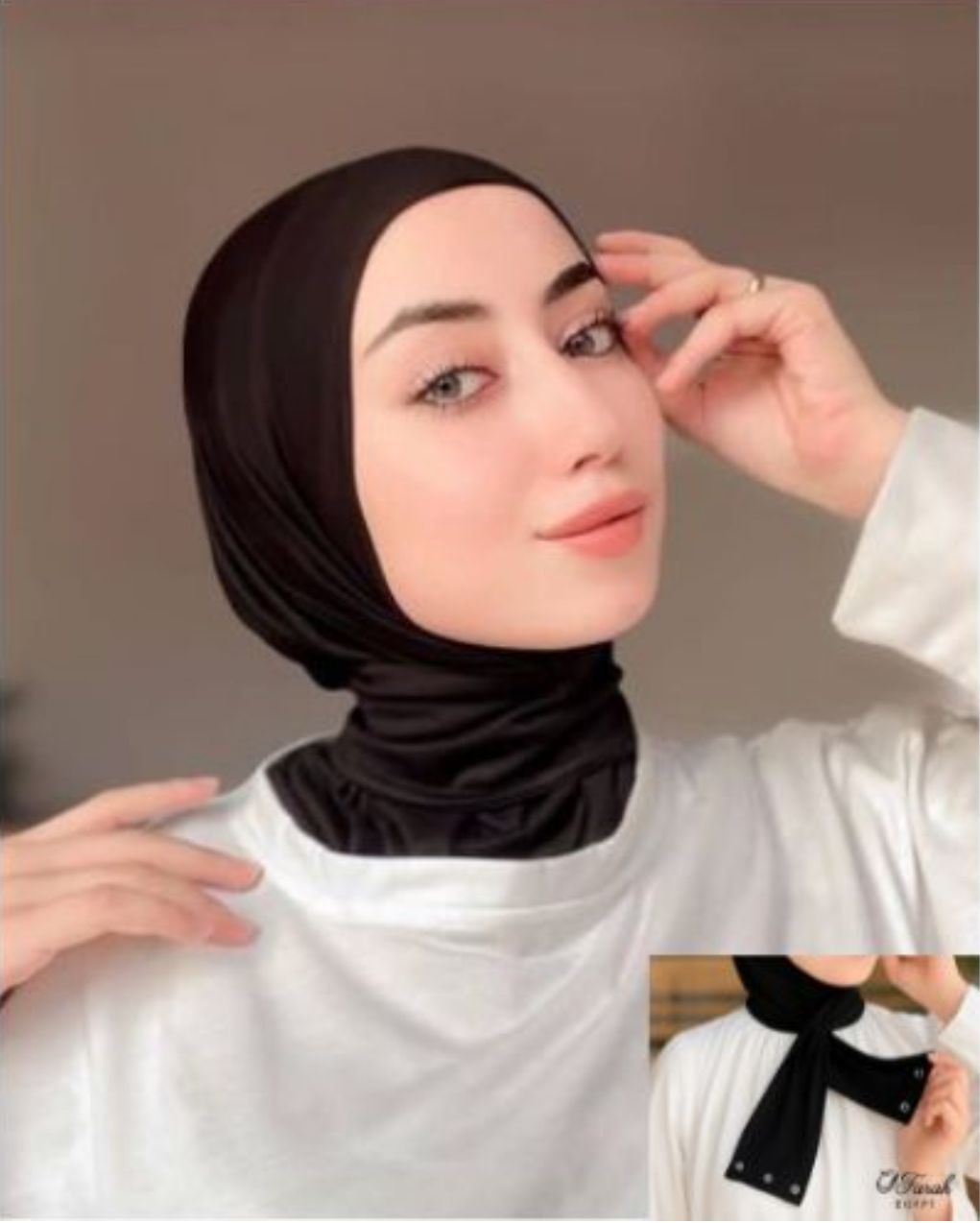 طباقية بيور كويتي من Farah بأربطة قابلة للتعديل - كود FRH-020 BK