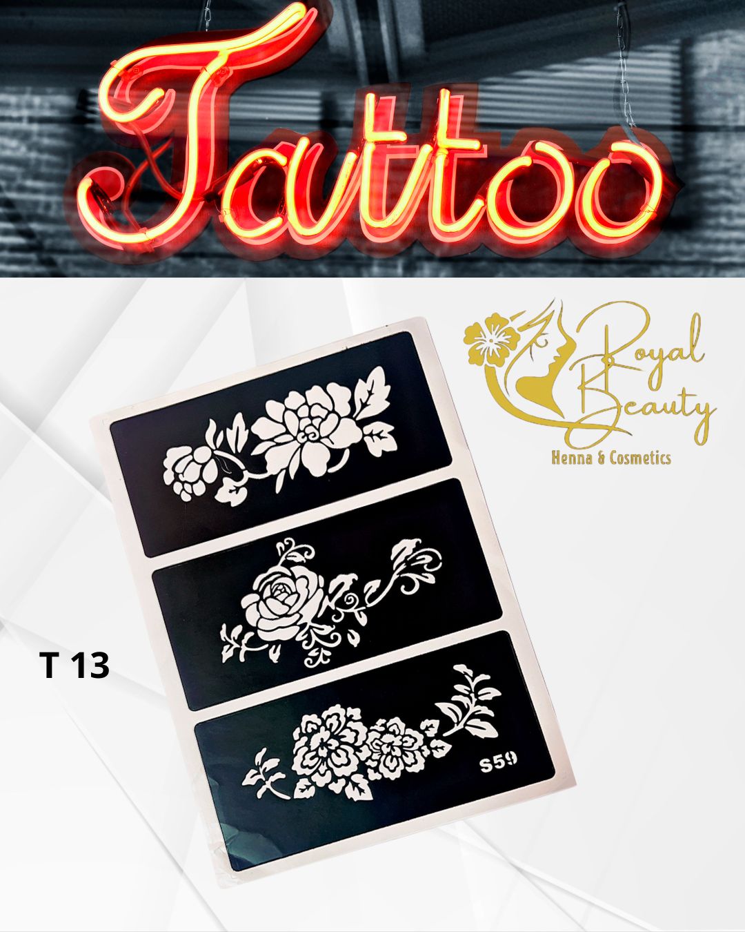 استيكرات تاتو مؤقتة مفرغة تصاميم قابلة لإعادة الاستخدام T 13