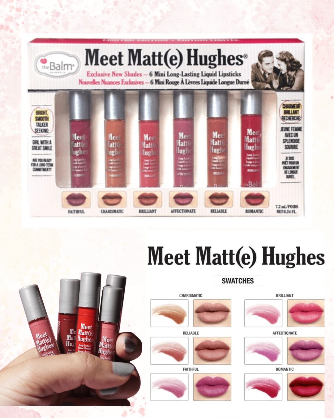 مجموعة أحمر شفاه سائل ميت مات 6 درجات من ذا بالم لمسة جمالية تدوم طويلاً رقم 201