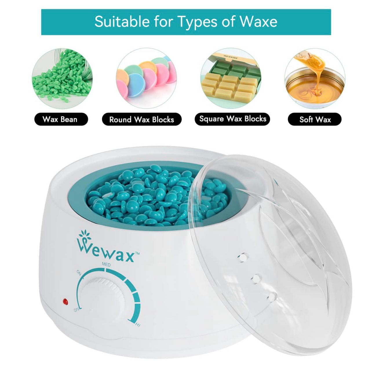 طقم شمع WEWAX لإزالة الشعر مع قدر سيليكون – استخدام منزلي كود WX 2