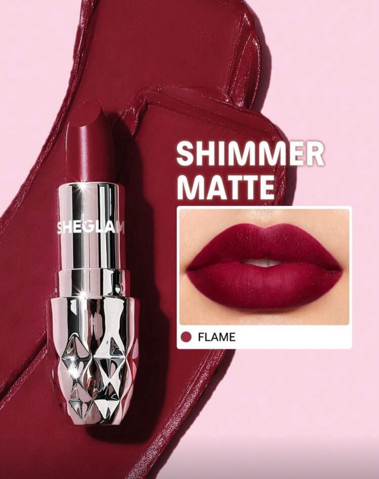 أحمر شفاه مخملي فاخر من  شيقلام   – لون Flame