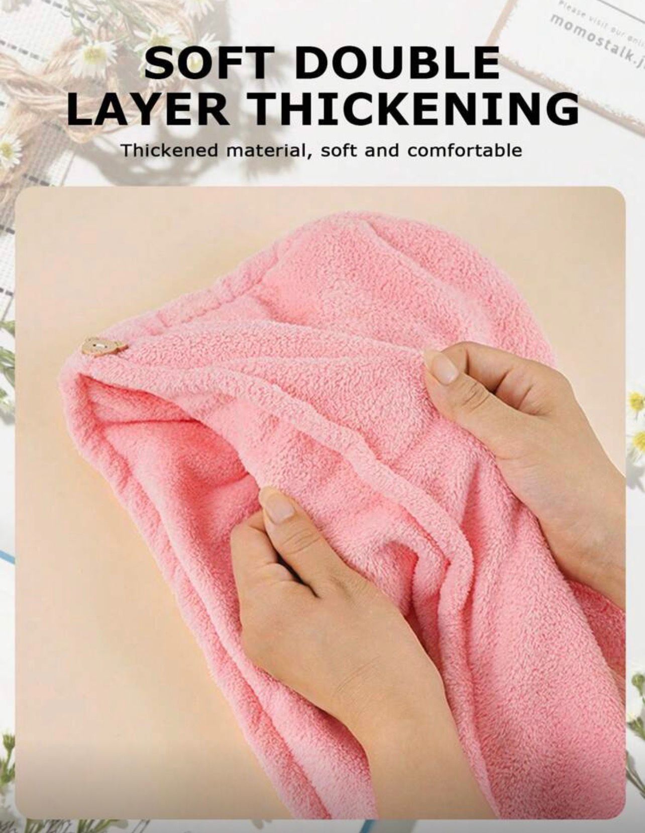 منشفة تجفيف الشعر الماصة السريعة – غطاء رأس ناعم من الألياف الدقيقة لتجفيف الشعر بسهولة