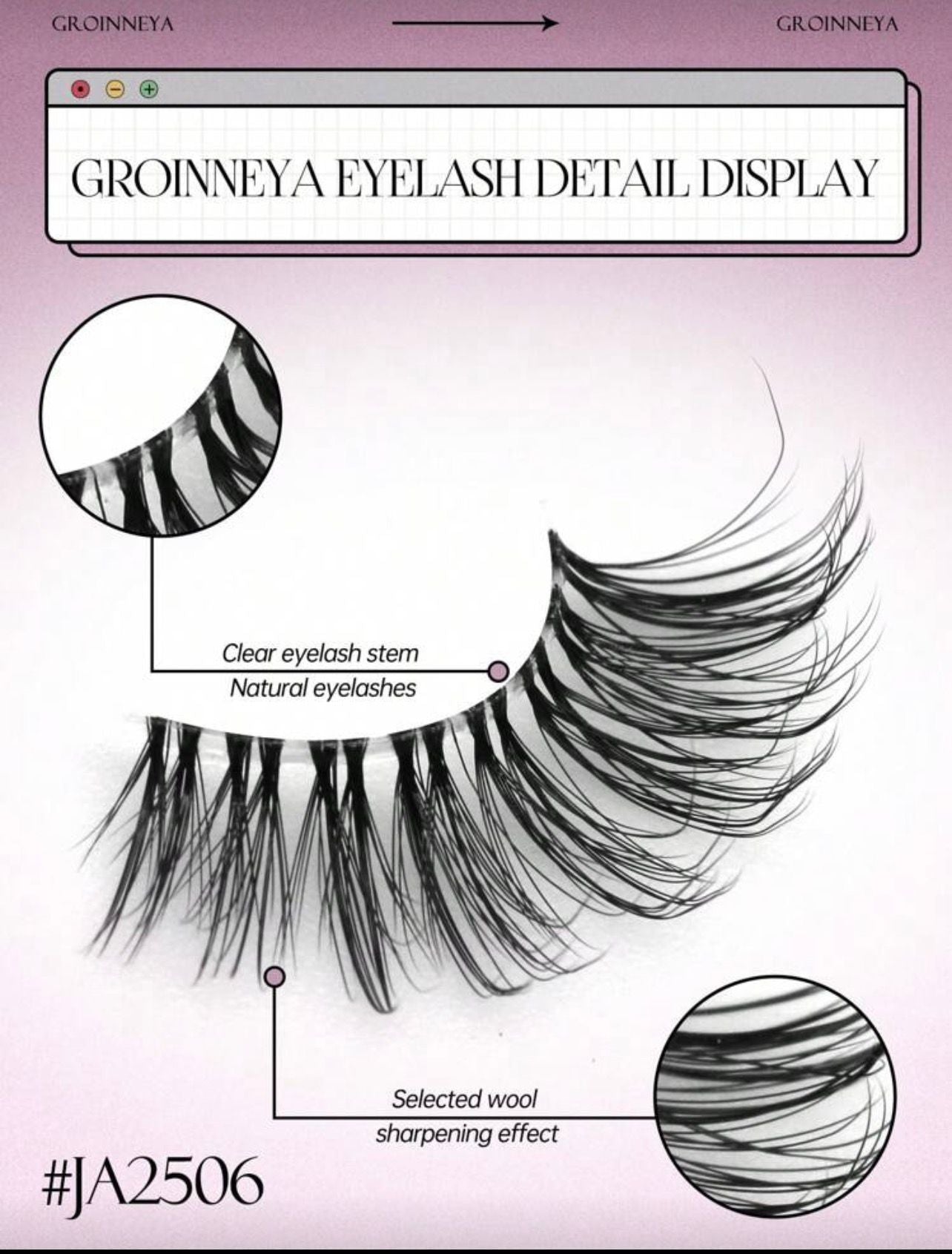 رموش GROINNEYA نصفية بشريط شفاف – 10 أزواج، رموش طبيعية ناعمة ثلاثية الأبعاد Y1085