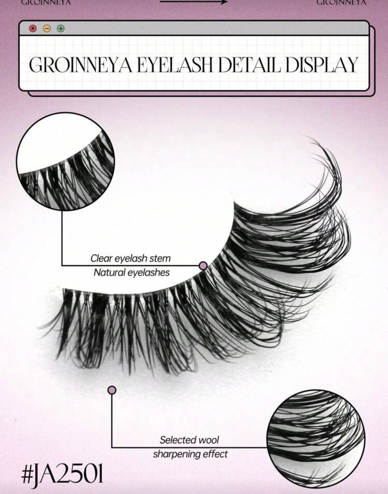 رموش GROINNEYA نصفية بشريط شفاف – 10 أزواج، رموش طبيعية ناعمة ثلاثية الأبعاد Y1086