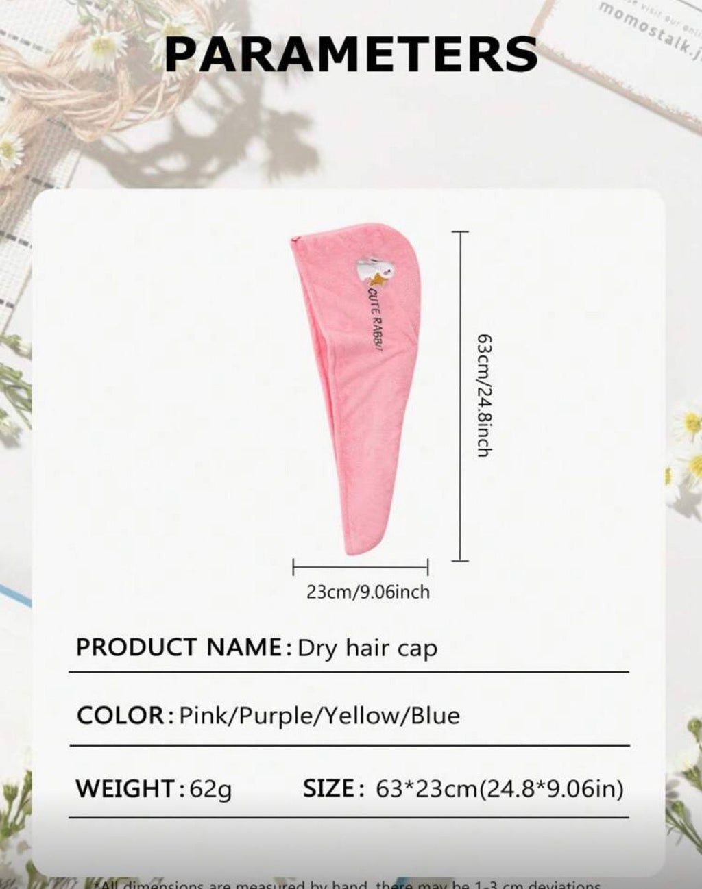 منشفة تجفيف الشعر الماصة السريعة – غطاء رأس ناعم من الألياف الدقيقة لتجفيف الشعر بسهولة